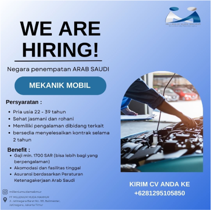 Lowongan Pekerjaan Tenaga Ahli Mesin Mobil